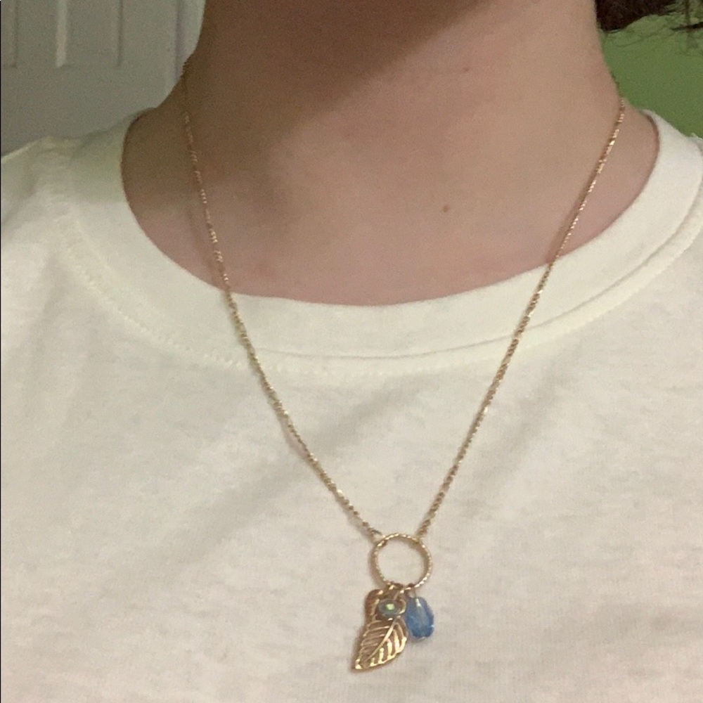 Gold leaf necklace